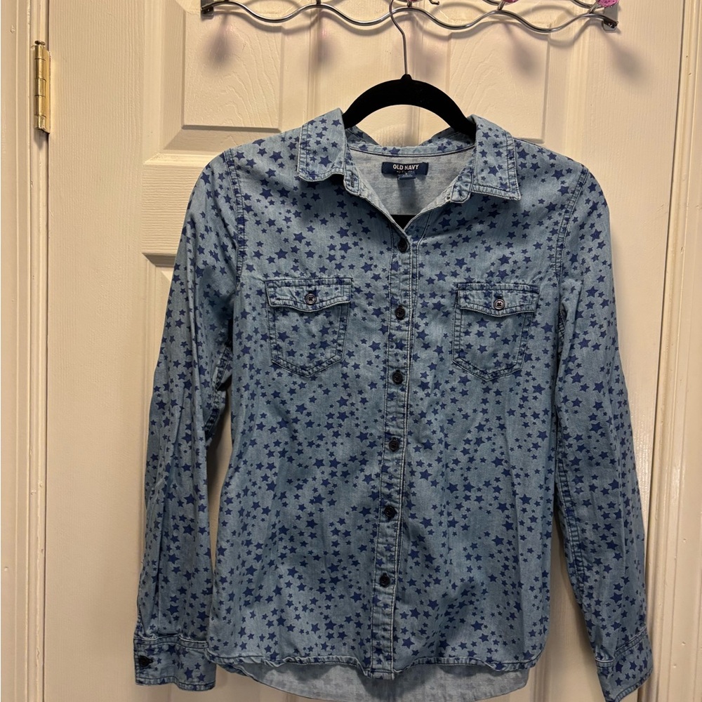 Old Navy Blue Star Denim Shirt